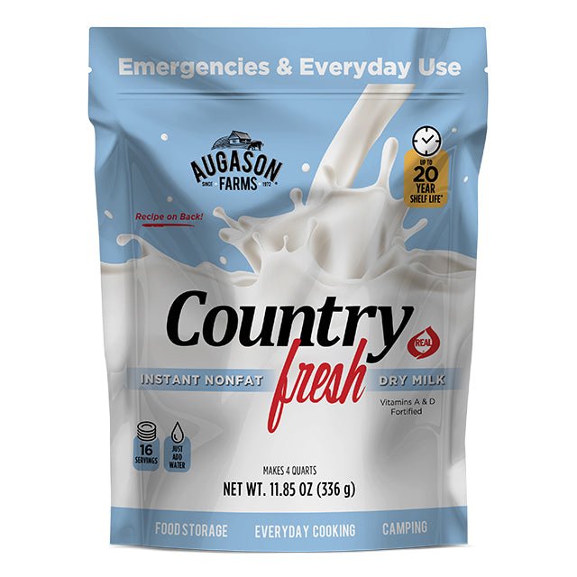 Country Fresh 100% Real Instant Nonfat Dry Milk Pouch - Augason Farms