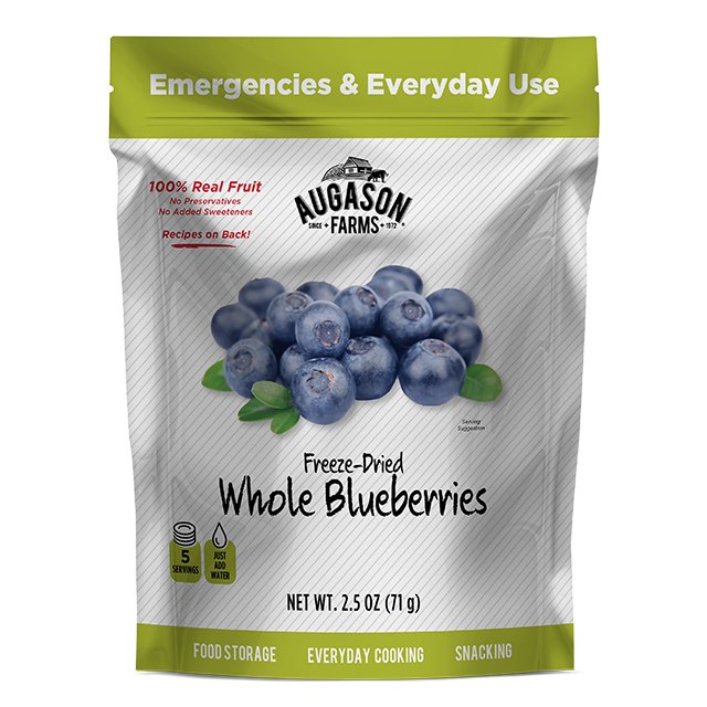 Freeze-Dried Whole Blueberries Pouch - Augason Farms