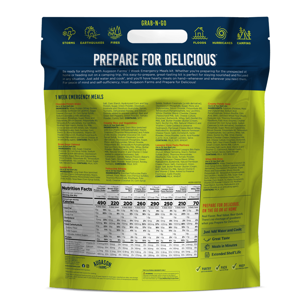 1 - Week 1 - Person Emergency Food Supply, 52 Servings - Augason Farms