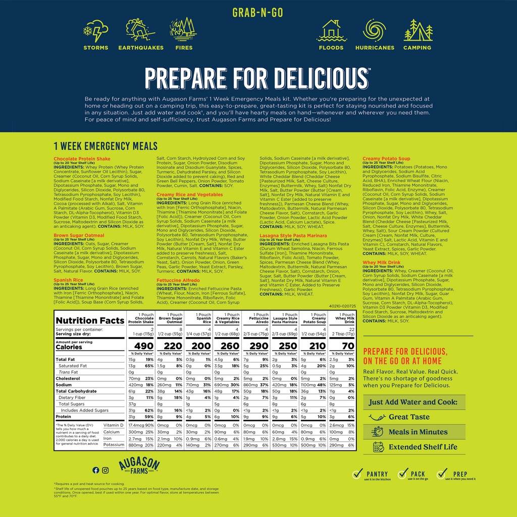 1 - Week 1 - Person Emergency Food Supply, 52 Servings - Augason Farms