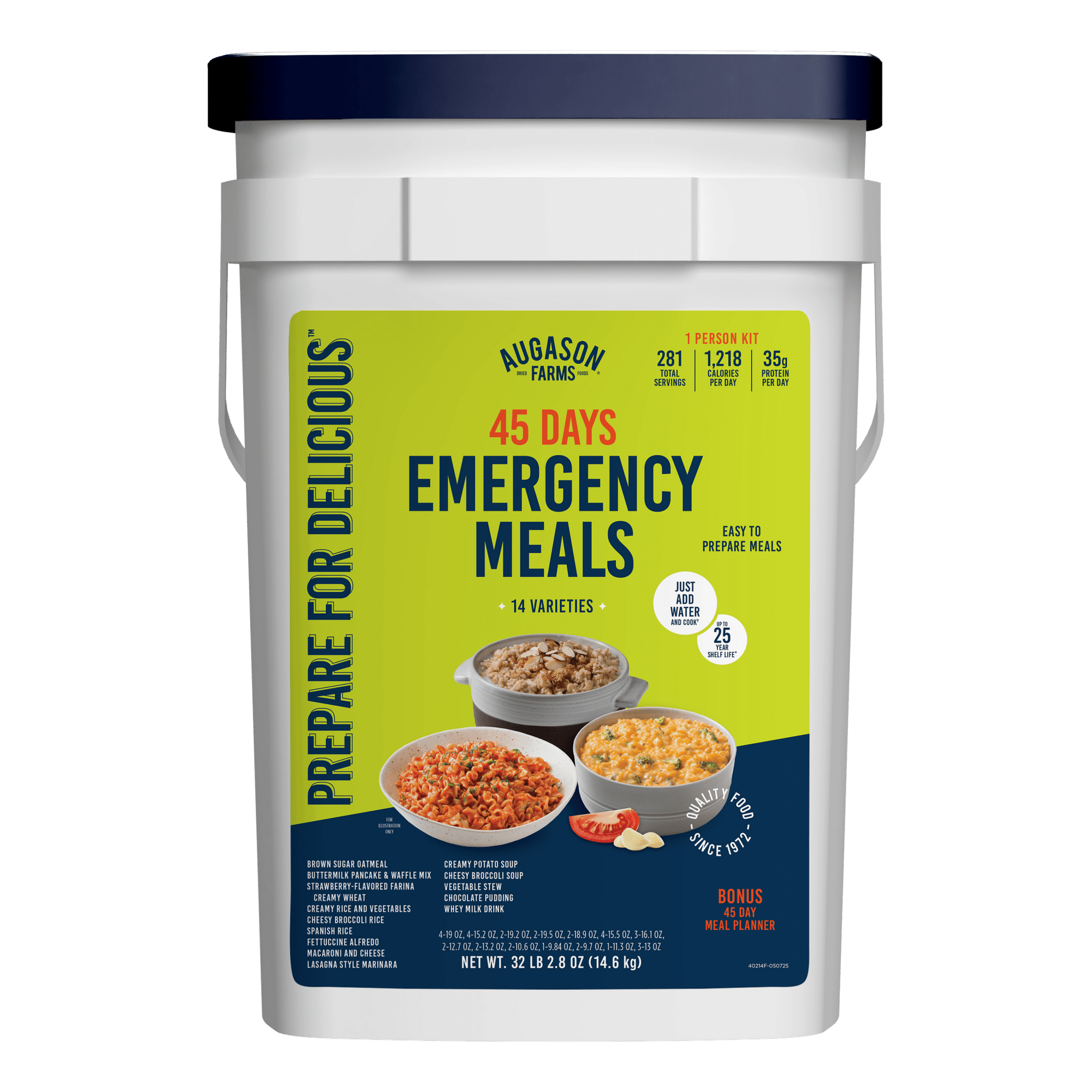 45 - Day 1 - Person Emergency Food Supply Kit, 281 Servings - Augason Farms