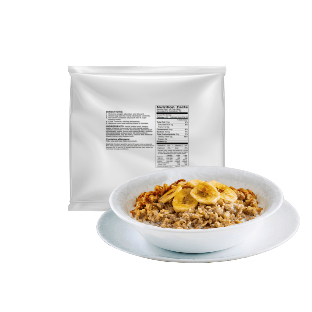 6 - Grain Cereal with Bananas Pouch, 4 Servings - Augason Farms