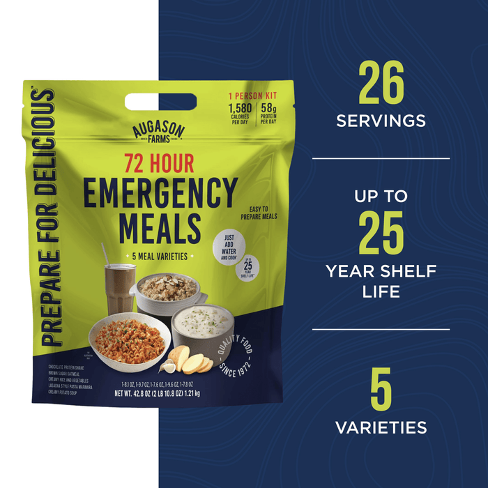 72 - Hour 1 - Person Emergency Food Supply Kit, 18 Servings - Augason Farms