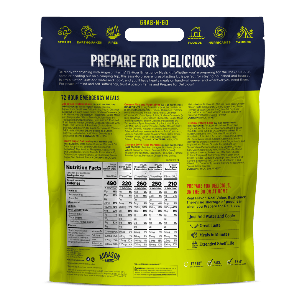 72 - Hour 1 - Person Emergency Food Supply Kit, 18 Servings - Augason Farms