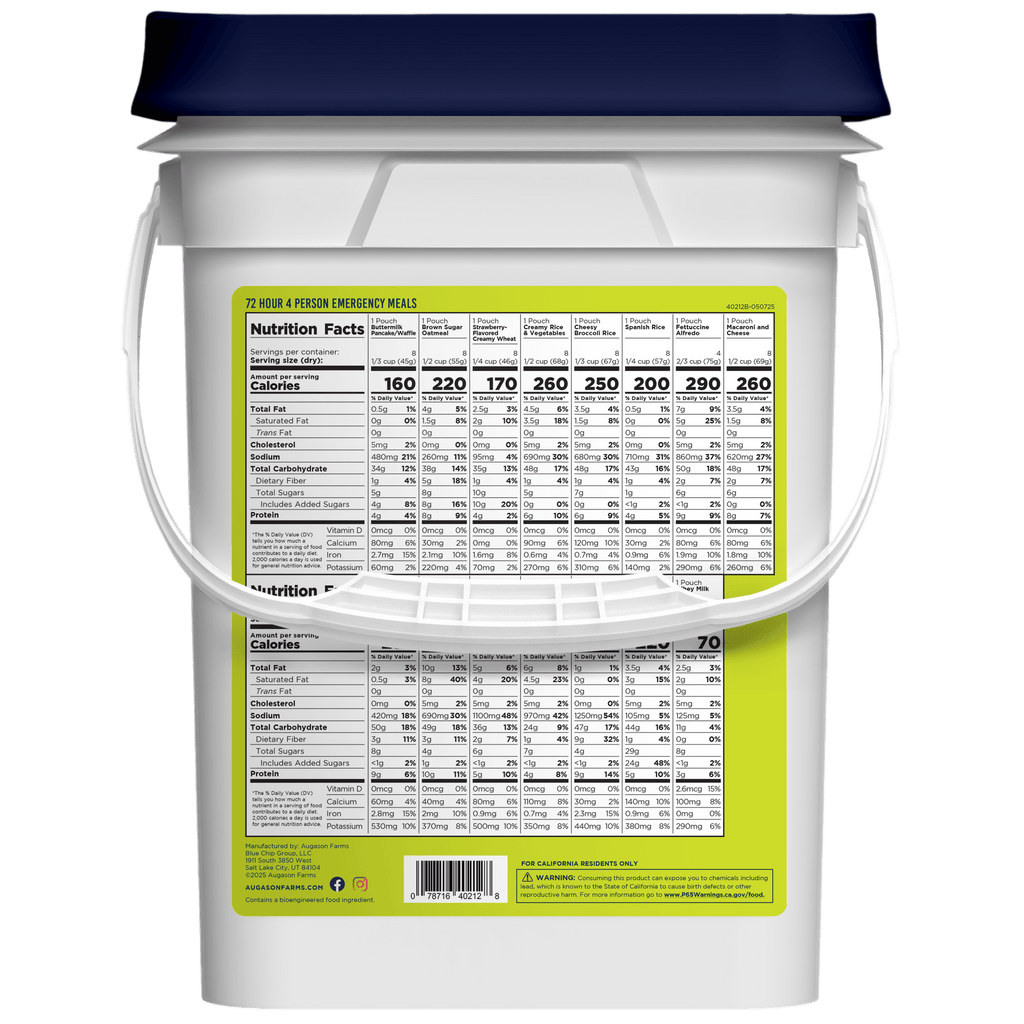 72 - Hour 4 - person Emergency Food Supply Kit, 119 Servings - Augason Farms