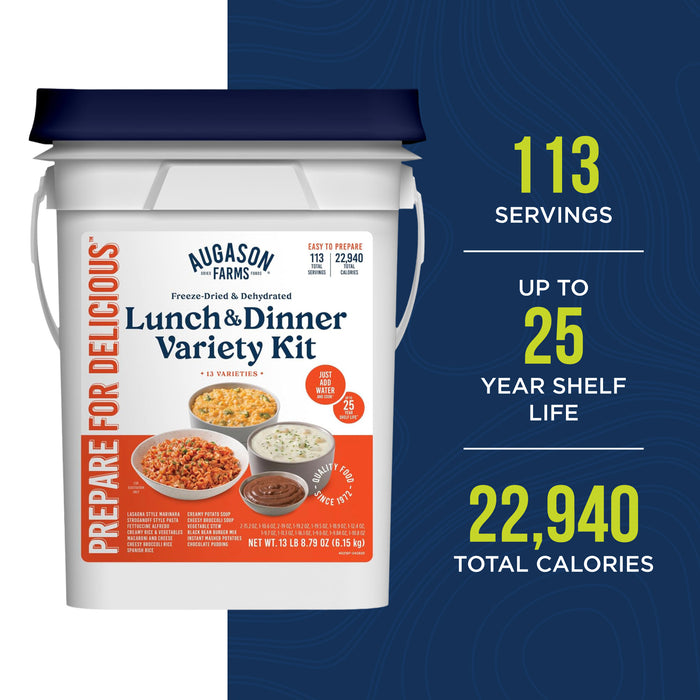Lunch and Dinner Variety Pail, 113 Servings