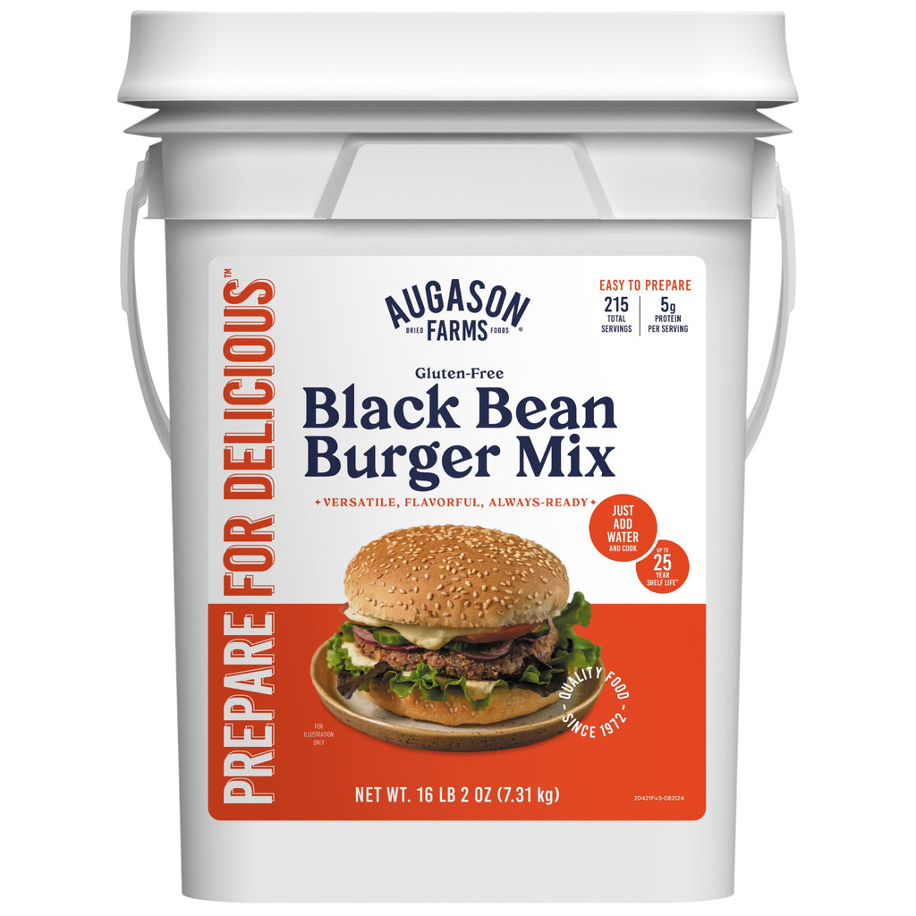 Black Bean Burger Mix Pail - Augason Farms