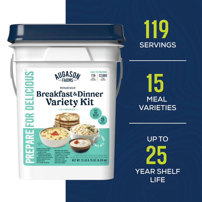 Breakfast and Dinner Variety Kit, 119 Servings - Augason Farms