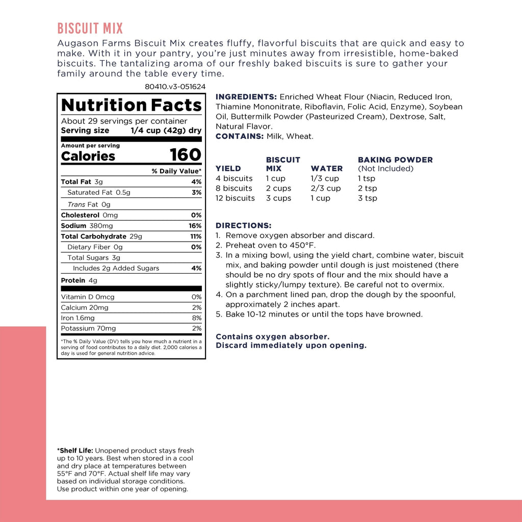 Buttermilk Biscuit Mix Can, 29 Servings - Augason Farms