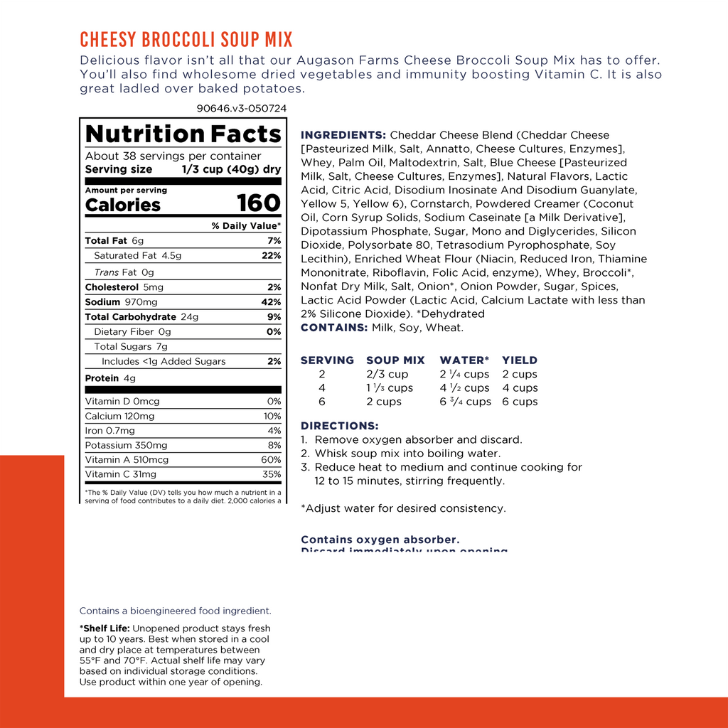 Cheesy Broccoli Soup Mix - Augason Farms