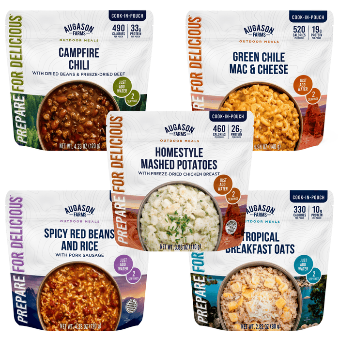 Cook in Pouch Meal Variety Pack, 10 Servings, 5 Pouches - Augason Farms