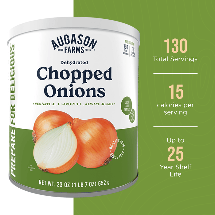 Dehydrated Chopped Onions Can, 130 Servings - Augason Farms