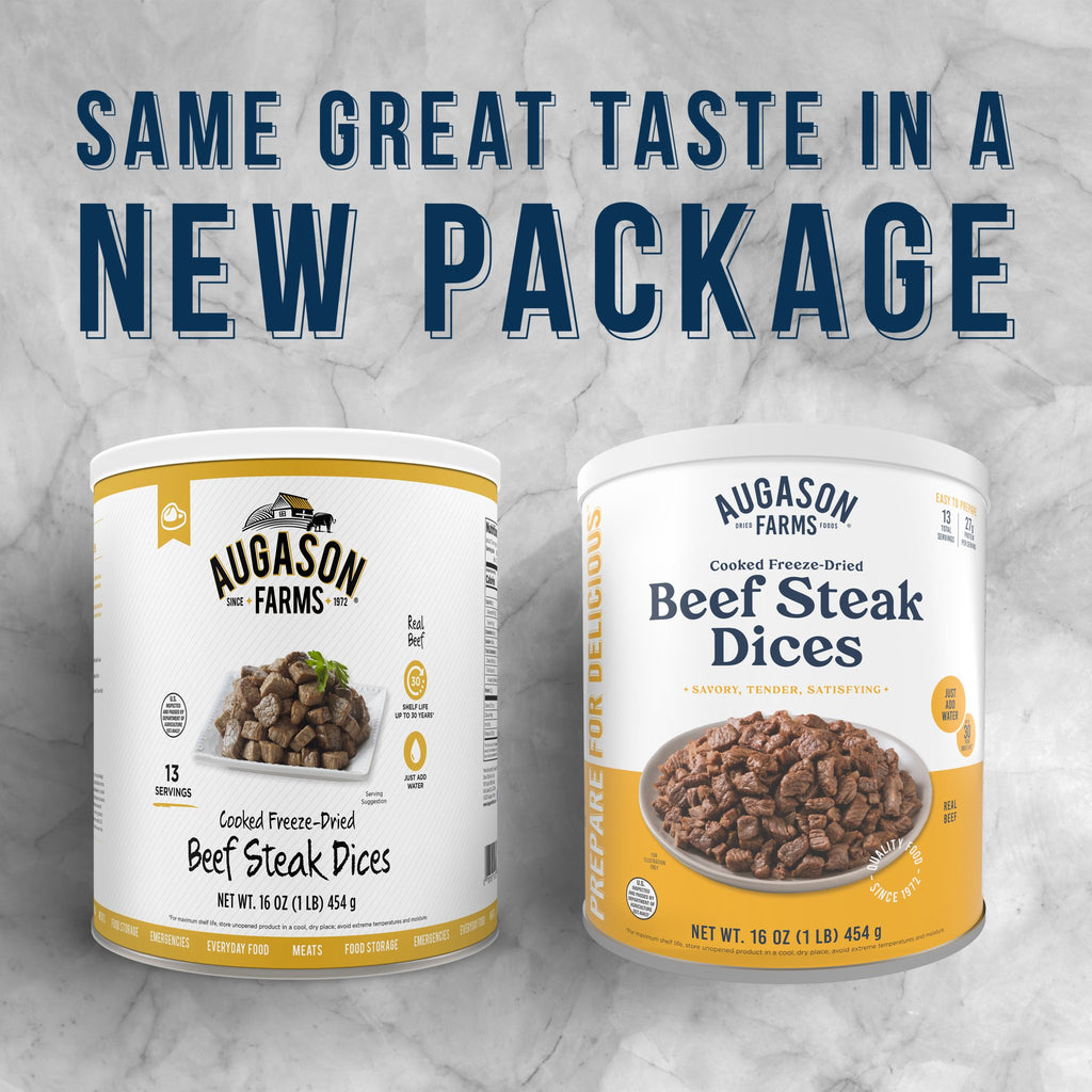 Freeze - Dried Beef Steak Dices (100% Real Meat) - Augason Farms