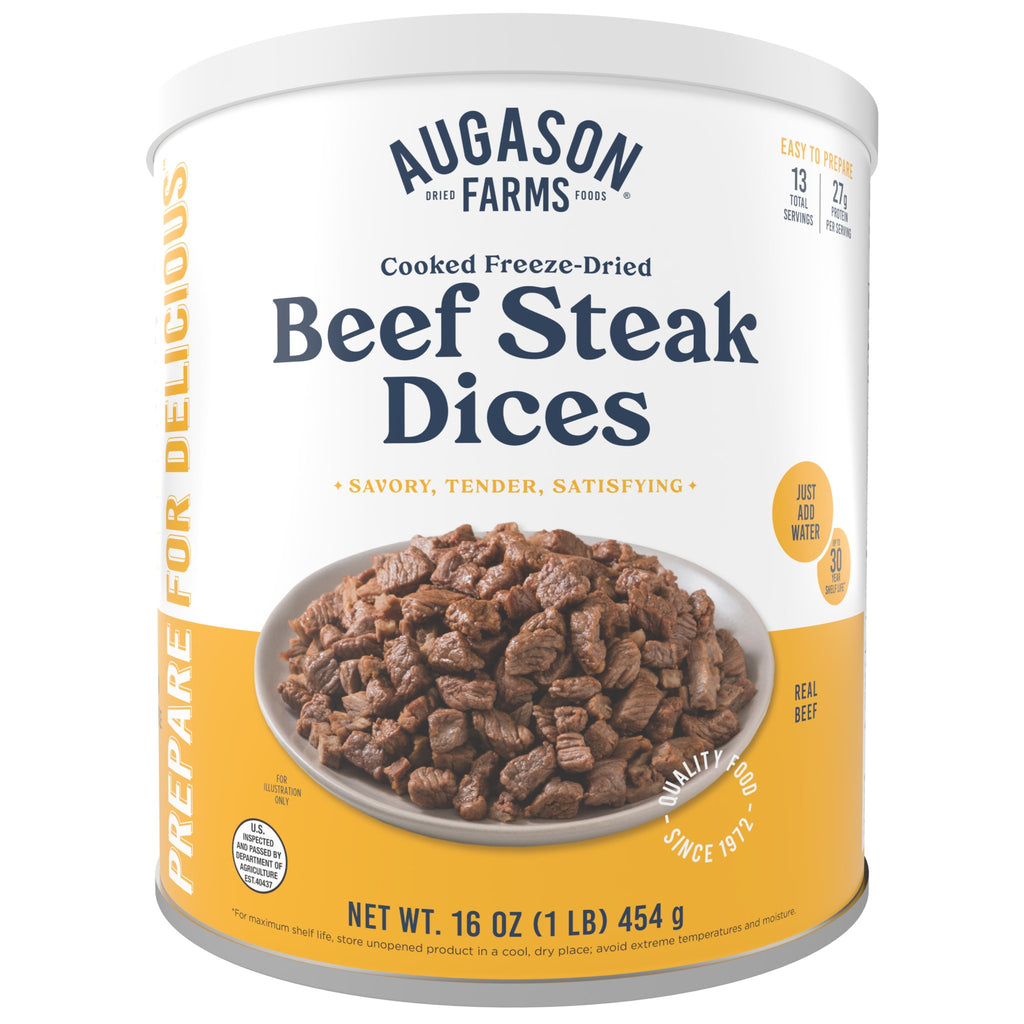 Freeze - Dried Beef Steak Dices (100% Real Meat) - Augason Farms