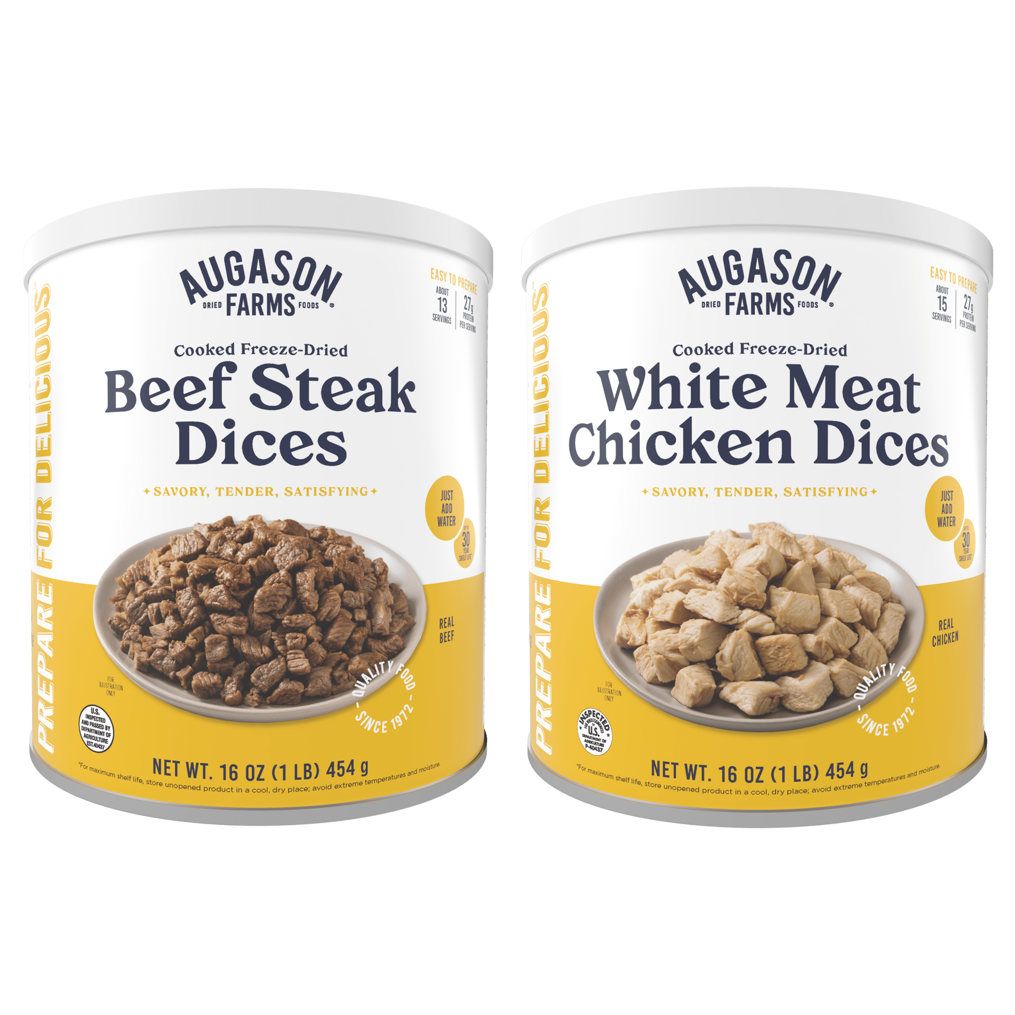 Freeze Dried Chicken & Beef Combo Pack, 28 Servings - Augason Farms