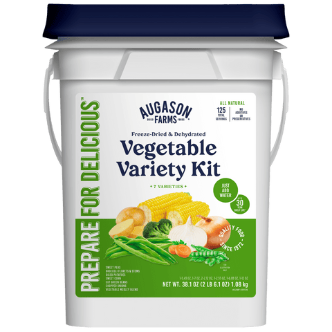 Freeze Dried & Dehydrated Vegetable Variety Kit, 125 Servings