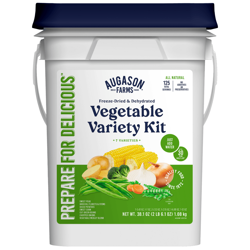 Freeze Dried & Dehydrated Vegetable Variety Kit, 125 Servings - Augason Farms