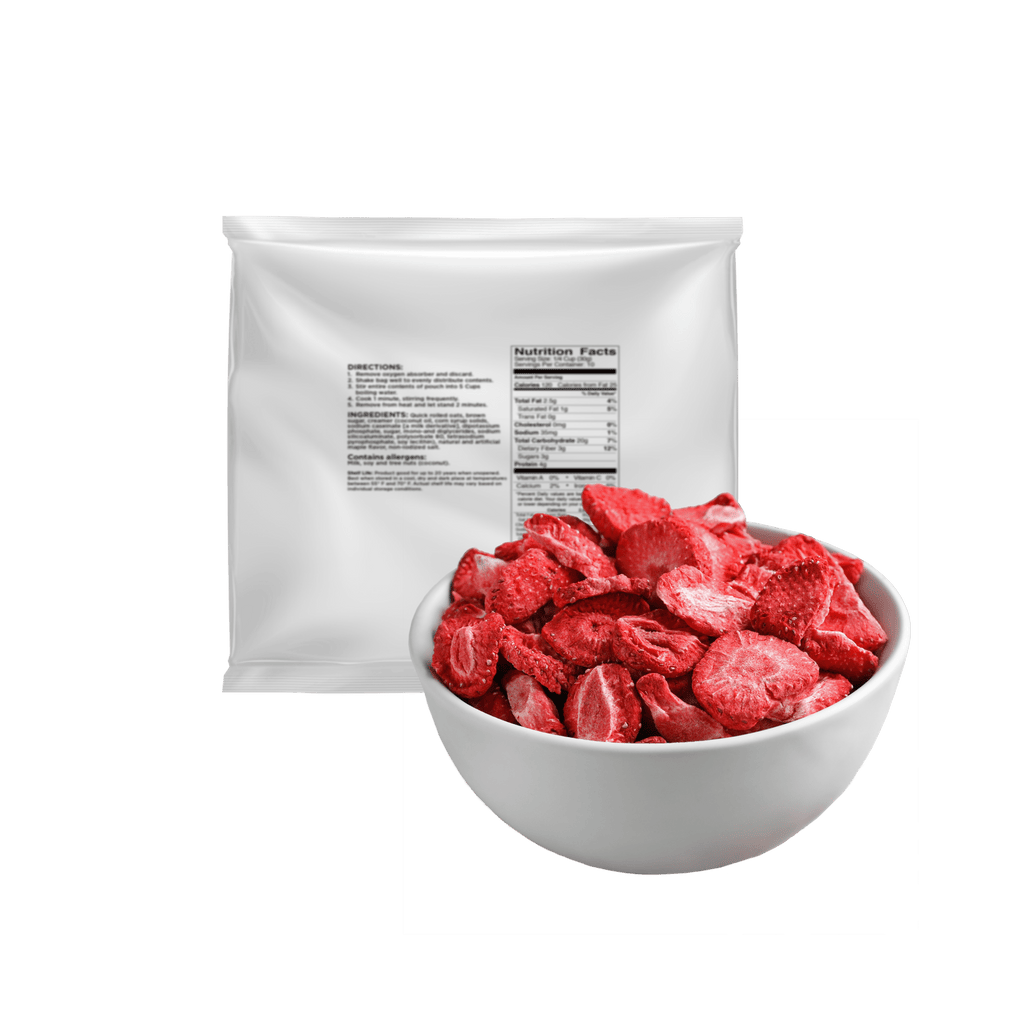 Freeze Dried Sliced Strawberries Pouch, 20 Servings - Augason Farms