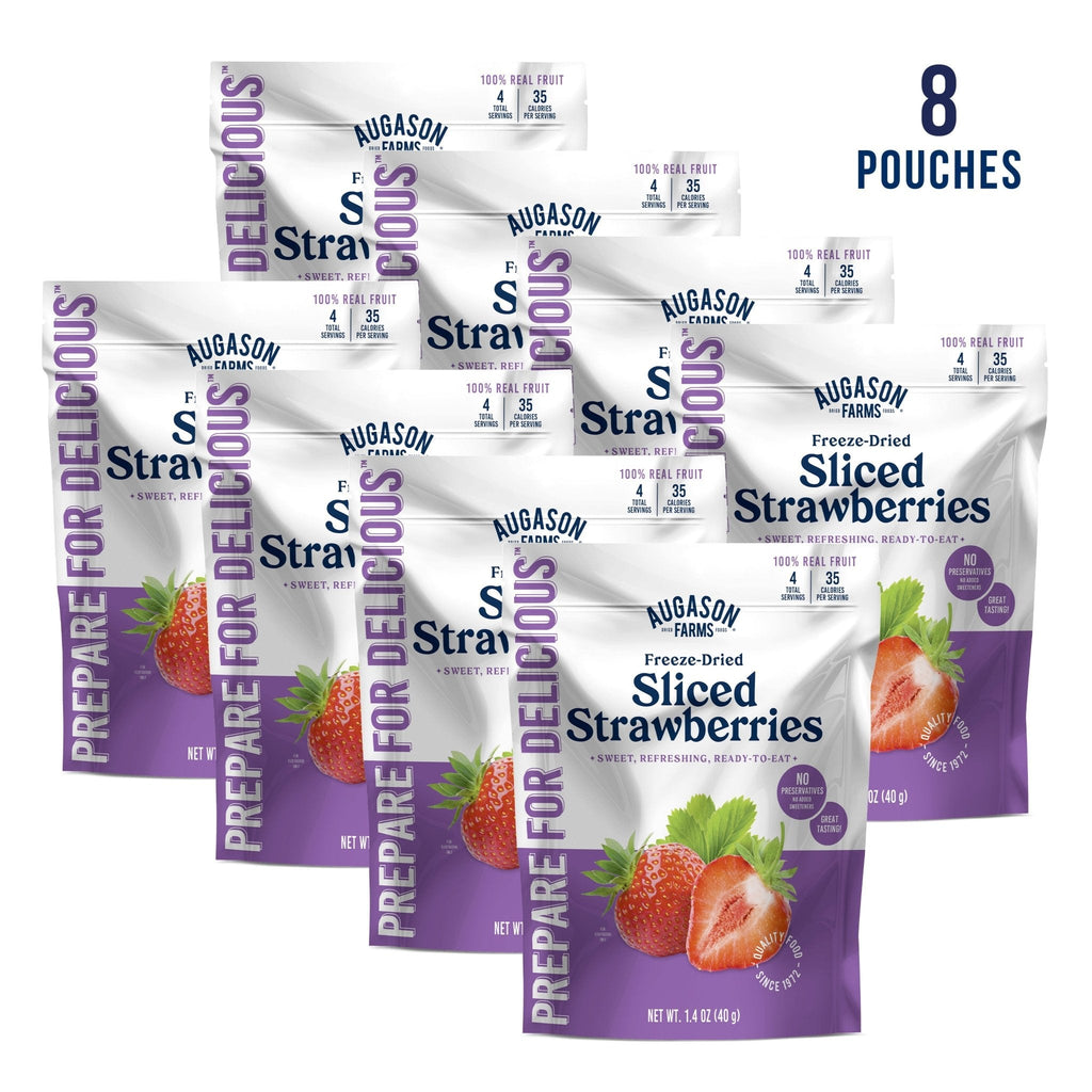 Freeze Dried Sliced Strawberries Pouch, 4 Servings - Augason Farms
