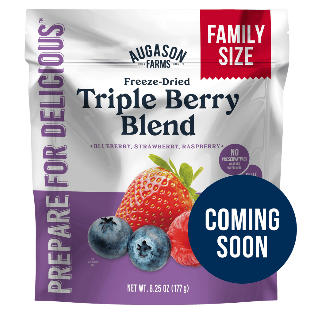 Freeze Dried Triple Berry Blend Family Size Pouch, 16 Servings - Augason Farms