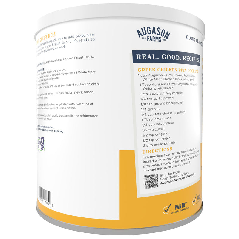 Freeze - Dried White Meat Chicken (100% Real Chicken) - Augason Farms