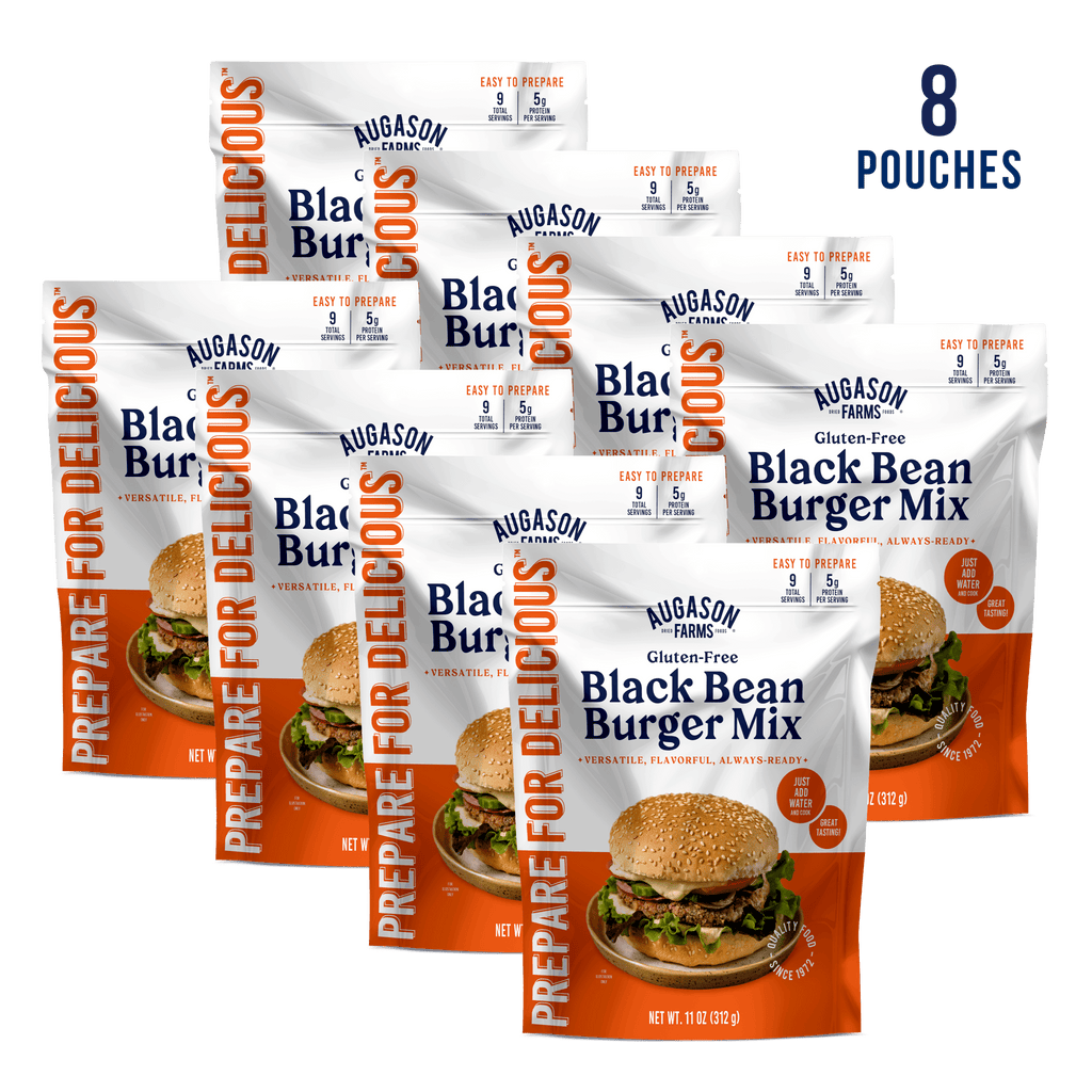 Gluten Free Black Bean Burger Mix Pouch, 9 Servings - Augason Farms