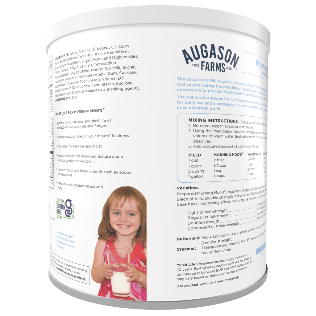 Morning Moo's Milk Alternative Can, 93 Servings - Augason Farms