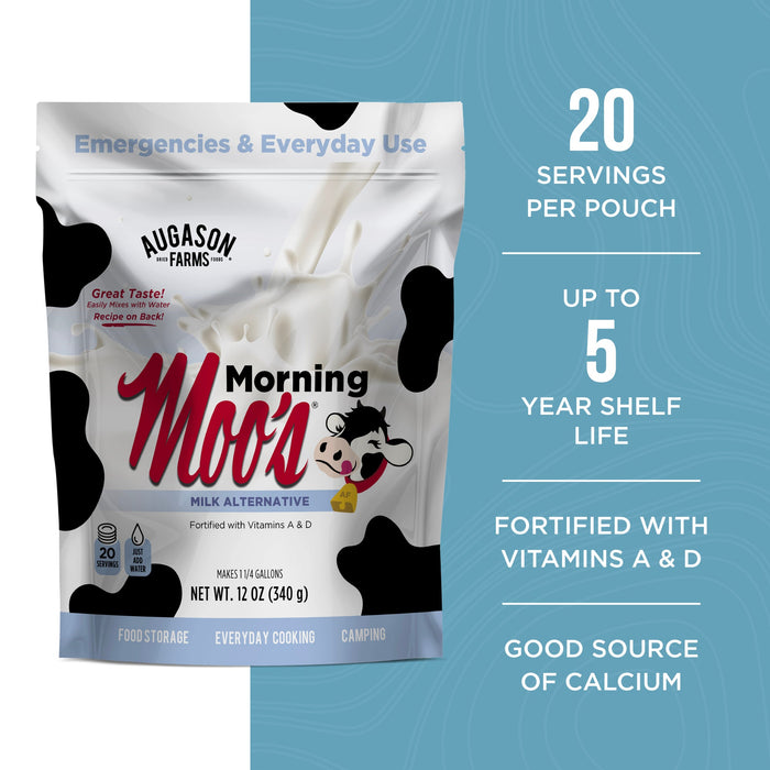 Morning Moo’s Milk Alternative Pouch, 20 Servings - Augason Farms
