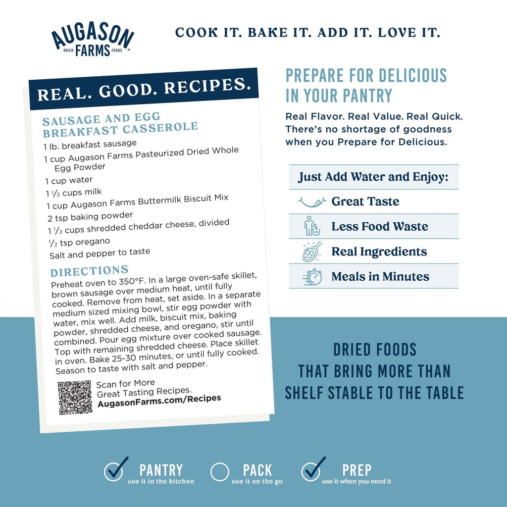 Pasteurized Dried Whole Egg Powder Can, 85 Servings - Augason Farms