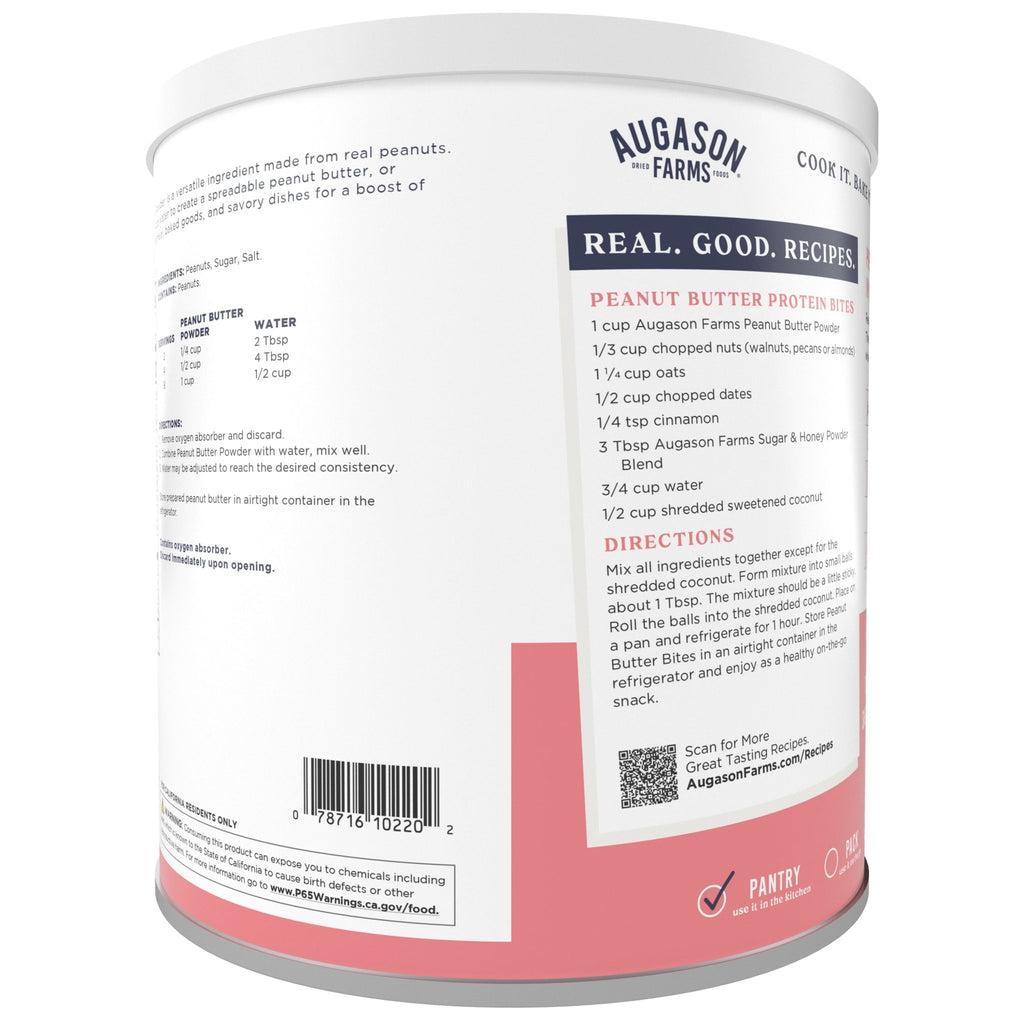 Peanut Butter Powder Can, 60 Servings - Augason Farms