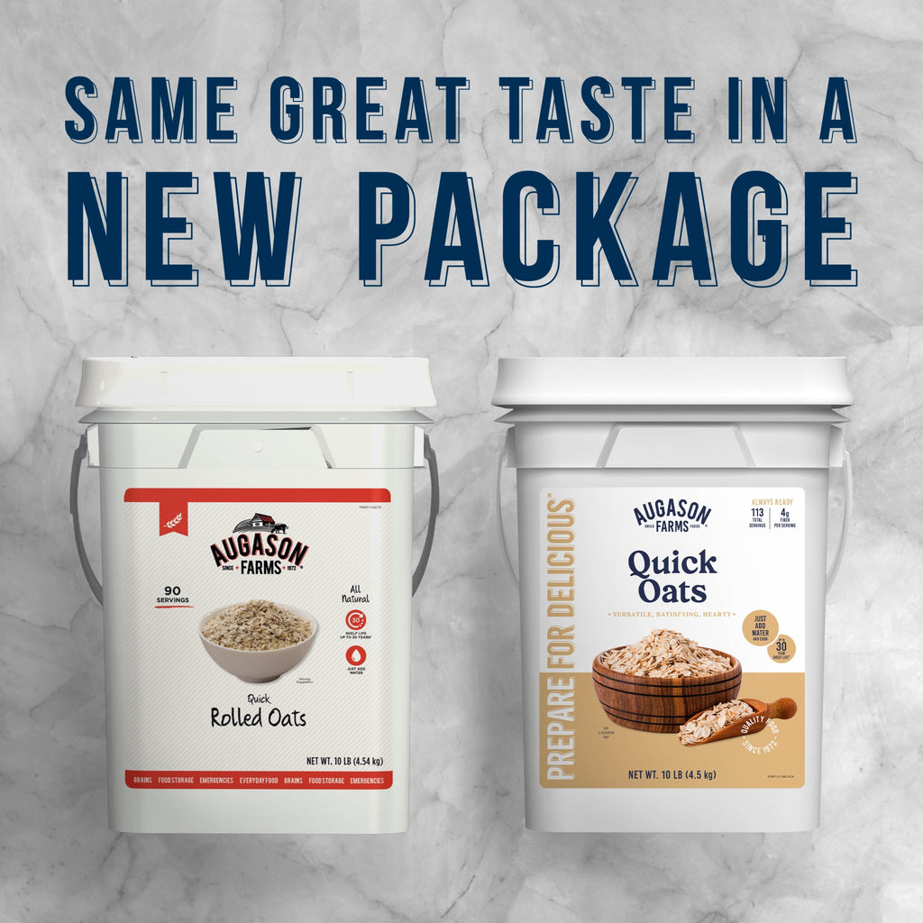 Quick Rolled Oats Emergency Food Storage 4 - Gallon Pail - Augason Farms