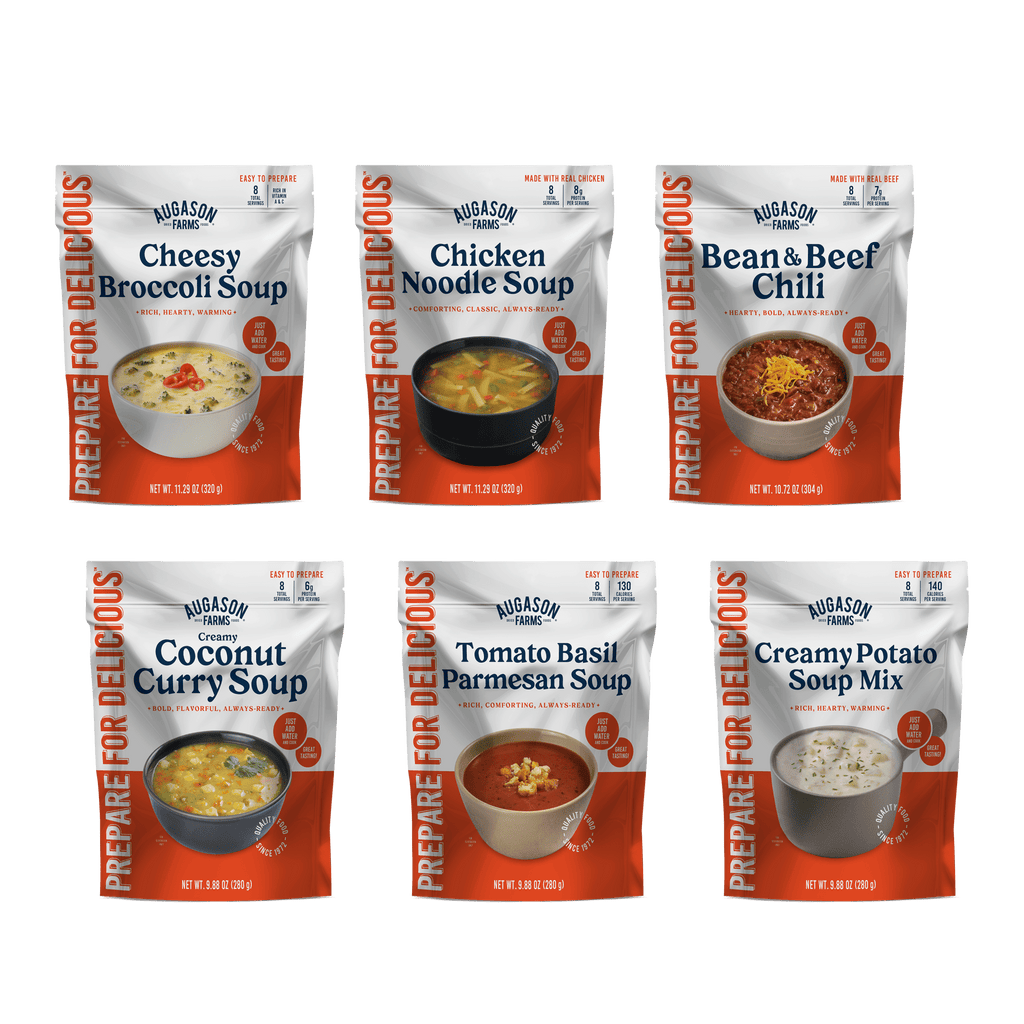 Soup Pouch Variety Pack, 6 Flavors, 48 Servings - Augason Farms