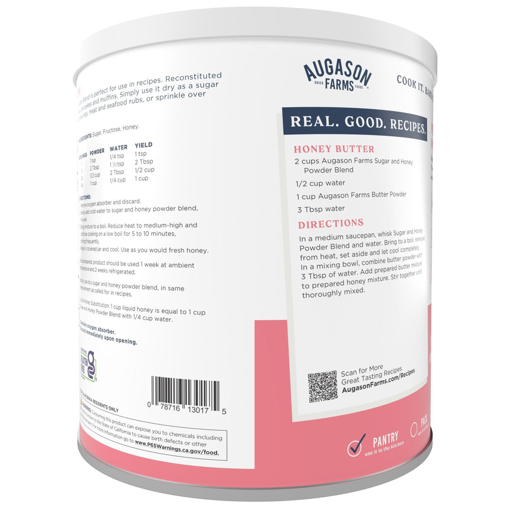 Sugar & Honey Powder Blend Can, 227 Servings - Augason Farms