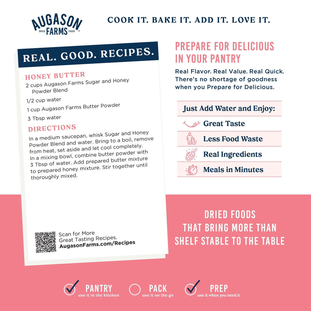 Sugar & Honey Powder Blend Can, 227 Servings - Augason Farms