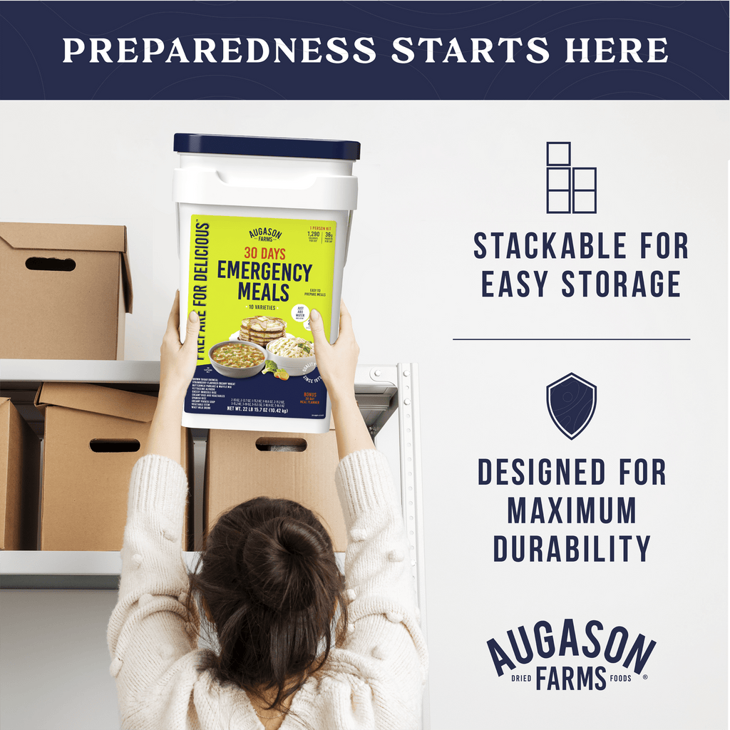 The Ultimate Emergency Starter Kit - 35 Gallon Water Tank & 1 - Person 30 - Day Emergency Food Supply Kit - Augason Farms