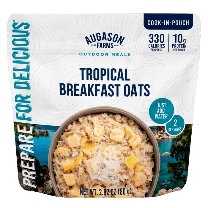 Tropical Breakfast Oats, Cook in Pouch, Outdoor Meal, 2 Servings - Augason Farms