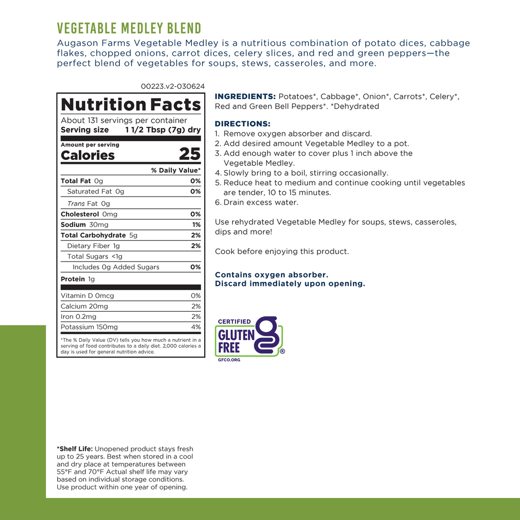Vegetable Medley Blend Can - Augason Farms