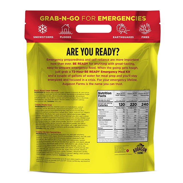 72-Hour 1-Person BE READY Emergency Food Supply - Augason Farms