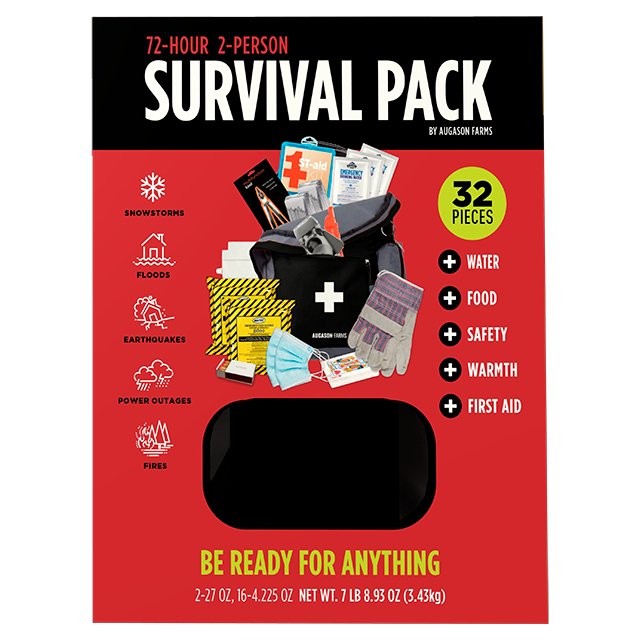 72-Hour 2-Person Survival Pack (32 Pieces) - Augason Farms