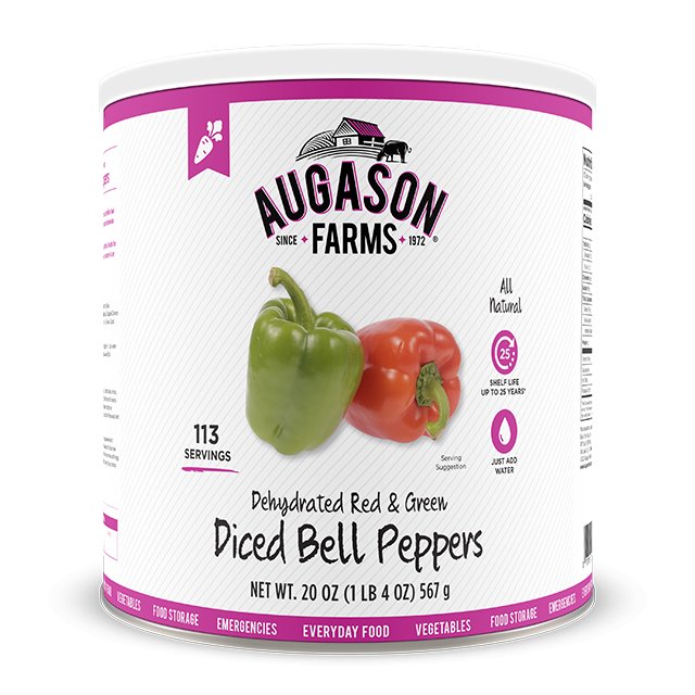 Dehydrated Diced Red & Green Bell Peppers - Augason Farms