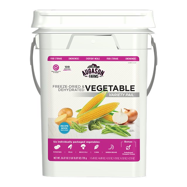 Freeze-Dried Vegetable Variety Pail with Recipe Book - Augason Farms